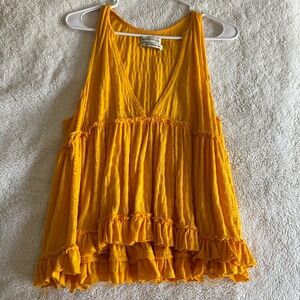 Urban Outfitters Yellow Flowy Shirt, Size Small